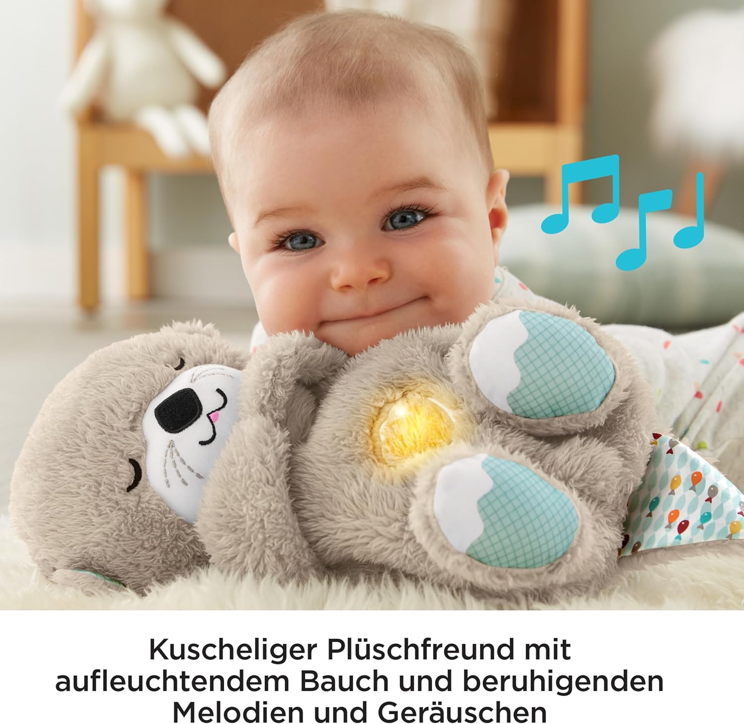 Schlummer Otter Kuscheltier mit Atembewegung und Musik